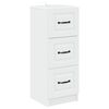 vidaXL Drawer Cabinet White 33 x 34.5 x 87 cm Engineered Wood