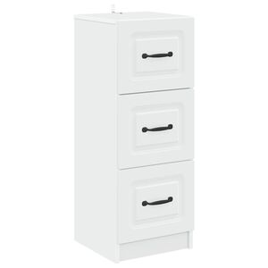 vidaXL Drawer Cabinet White 33 x 34.5 x 87 cm Engineered Wood