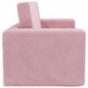 vidaXL Kids' Sofa Bed 2-Seater Pink Soft Plush