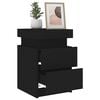 vidaXL Bedside Cabinets with LED Lights 2 pcs Black 35x39x55 cm