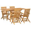 vidaXL Garden Dining Set 5 pcs Brown Solid Teak Wood