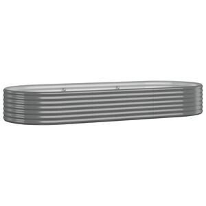 vidaXL Garden Raised Bed Galvanised Steel 249x100x36 cm Grey