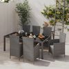 vidaXL 7 Piece Outdoor Dining Set with Cushions Poly Rattan Grey