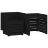 vidaXL 4 Piece Garden Box Set Black Solid Wood Pine