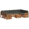 vidaXL Outdoor Sofa Set 10 pcs Natural and Anthracite