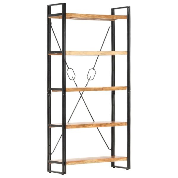 vidaXL 5-Tier Bookcase 90x30x180 cm Solid Acacia Wood