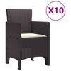 vidaXL Garden Dining Set with Cushion 11 pcs Brown and Cream Rattan