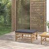vidaXL Garden Footstool with Dark Grey Cushion Bamboo
