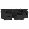 vidaXL 7 Piece Garden Sofa Set with Cushions Black Poly Rattan