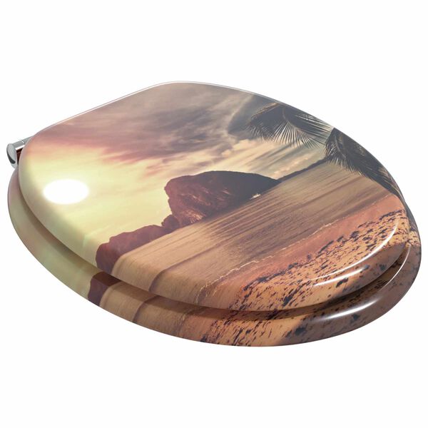 vidaXL Soft-Close Toilet Seat 2 pcs Orange 44 x 38 cm MDF board