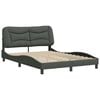vidaXL Bed Frame without Mattress "Hvar" Dark Grey 137x190 cm Double Fabric