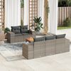 vidaXL 6 Piece Garden Sofa Set with Cushions Grey Poly Rattan