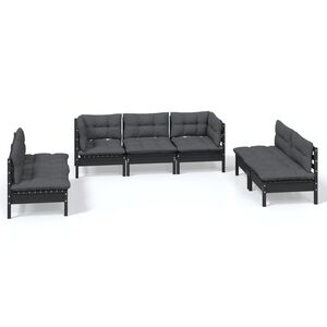 vidaXL 7 Piece Garden Lounge Set with Cushions Solid Pinewood
