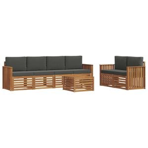 vidaXL Outdoor Sofa Set 7 pcs Natural and Anthracite Solid Acacia Wood