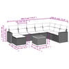 vidaXL 9 Piece Garden Sofa Set with Cushions Black Poly Rattan
