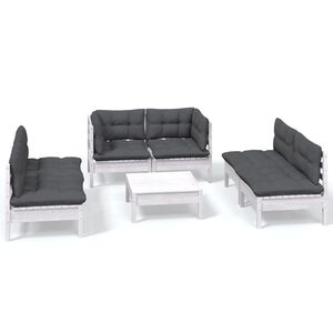 vidaXL 7 Piece Garden Lounge Set with Cushions Solid Pinewood
