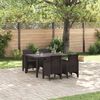 vidaXL Garden Dining Set 5 pcs Brown Polt rattan