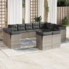 vidaXL 12 Piece Garden Sofa Set with Cushions Grey Poly Rattan