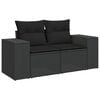 vidaXL Garden Sofa Set Height-Adjustable 11 pcs Black Poly Rattan