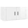 vidaXL Wall Mounted TV Cabinet High Gloss White 80x34,5x40 cm
