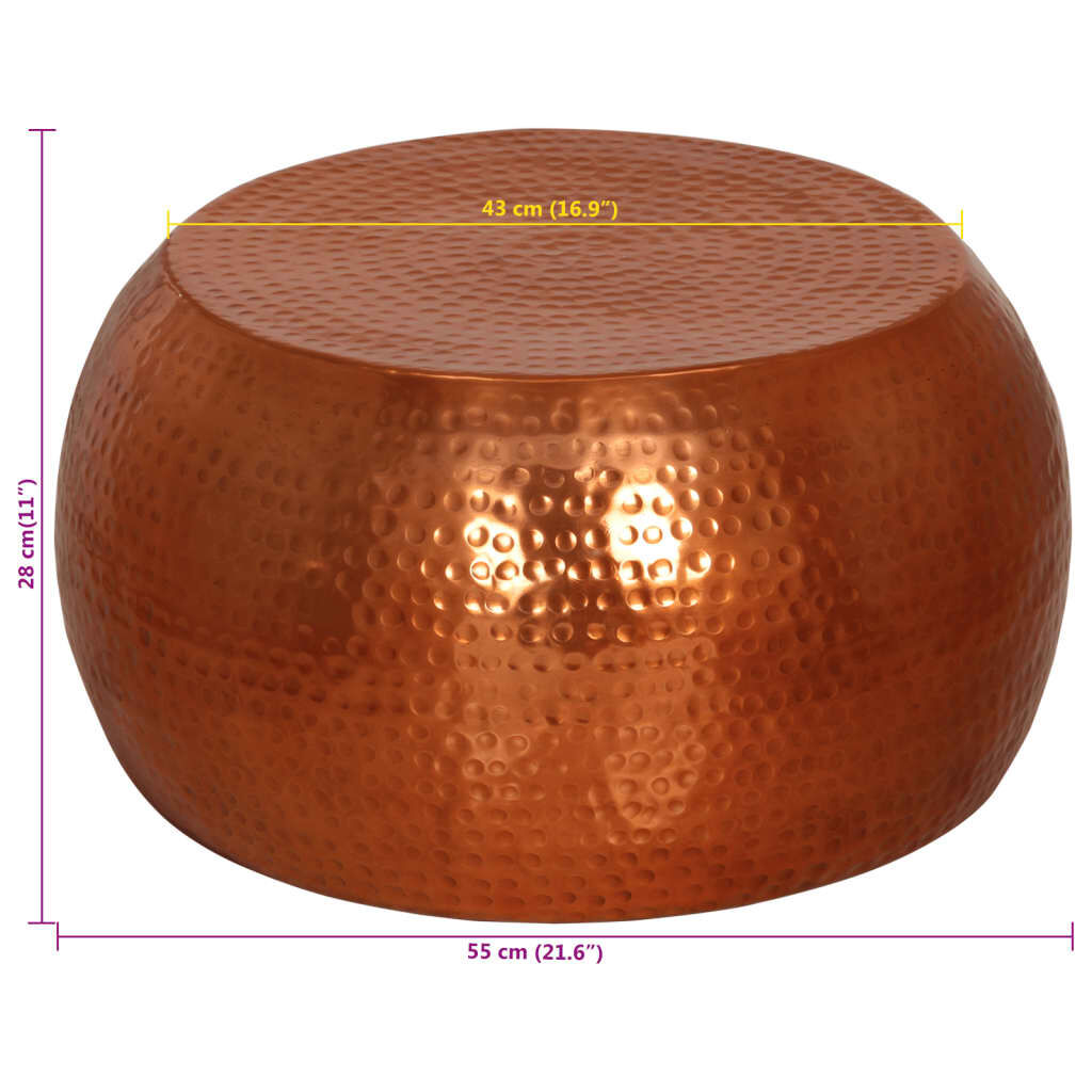 vidaXL Coffee Table Brass Ø55x28 cm Aluminium