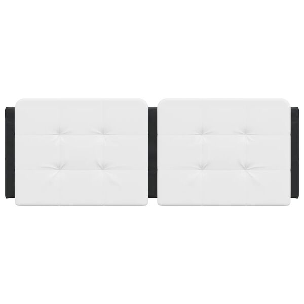 vidaXL Headboard Cushion "Zadar" White and Black 137 cm Double Faux Leather