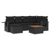 vidaXL 7 Piece Garden Sofa Set with Cushions Black Poly Rattan