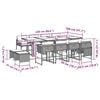 vidaXL 13 Piece Garden Dining Set with Cushions Grey Poly Rattan