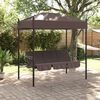 vidaXL Garden Swing Bench with Canopy Coffee Brown&nbsp;Steel