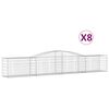 vidaXL Arched Gabion Baskets 8 pcs 400x50x60/80 cm Galvanised Iron