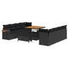 vidaXL Garden Sofa Set 11 pcs Black Poly Rattan