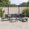 vidaXL 5 Piece Garden Bench Set with Cushions Black Powder-coated Steel