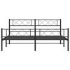vidaXL Metal Bed Frame without Mattress with Footboard Black 180x200cm