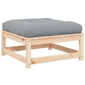 vidaXL Garden Footstool with Cushion Solid Wood Pine