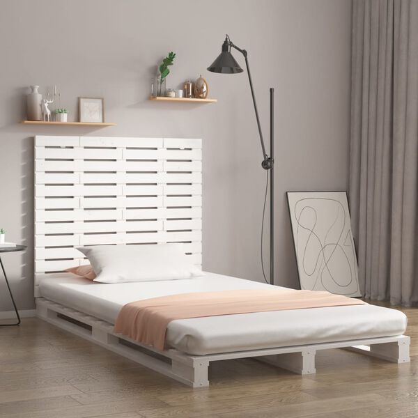 vidaXL Wall Headboard White 141x3x91.5 cm Solid Wood Pine
