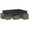 vidaXL 8 Piece Garden Sofa Set with Cushions Grey Poly Rattan