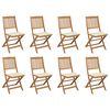 vidaXL Folding Chairs with Cushions 8 pcs Solid Acacia Wood