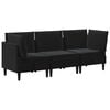 vidaXL Living Room Furniture Set with Cushion 3 pcs Black Velvet