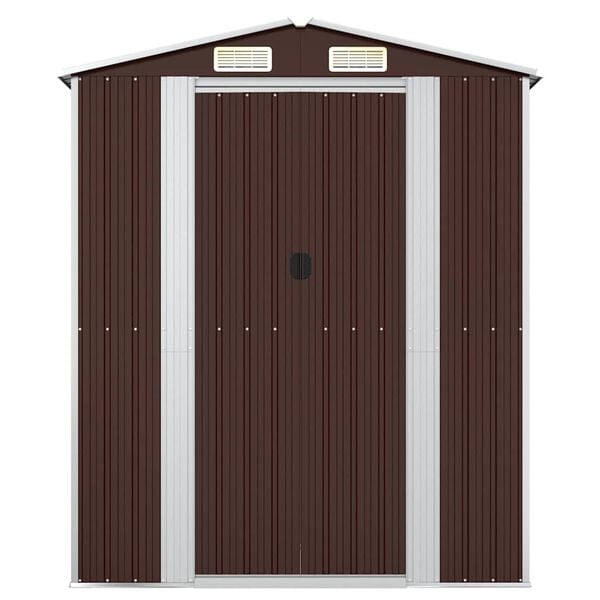 vidaXL Garden Shed Dark Brown 192x108x223 cm Galvanised Steel