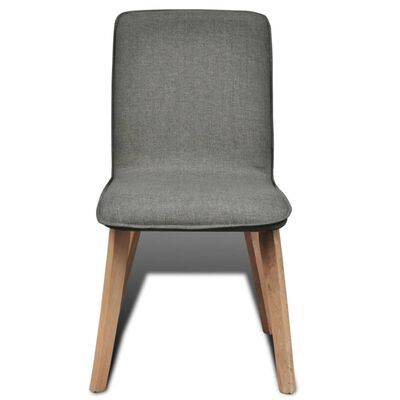 Oak Indoor Fabric Dining Chair Set 4 pcs Dark Grey
