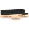 vidaXL 6 Piece Garden Lounge Set with Cushions Solid Pinewood