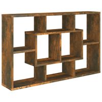 vidaXL Wall Shelf Smoked Oak 85x16x52.5 cm Engineered Wood