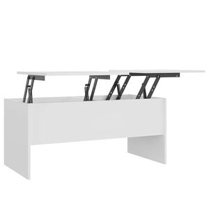 vidaXL Coffee Table | White | Engineered Wood | Medium | Height-Adjustable