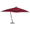 vidaXL Cantilever Garden Parasol with Wooden Pole 400x300 cm Bordeaux Red