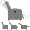 vidaXL Massage Recliner Chair Light Grey Fabric