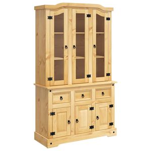 vidaXL Highboard Corona Brown 112x43x191.5 cm Solid Wood Mexican Pine