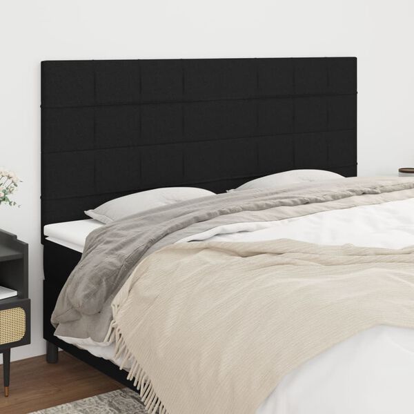 vidaXL Headboard Black 160x5x118/128 cm Fabric