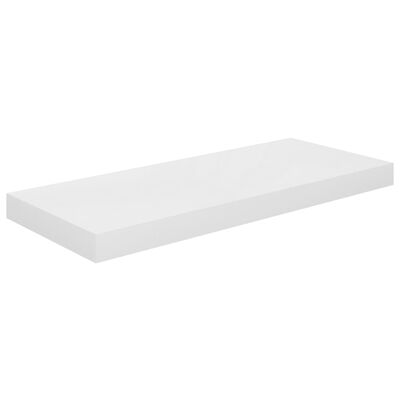 vidaXL Floating Wall Shelves 2 pcs High Gloss White 60x23.5x3.8 cm MDF