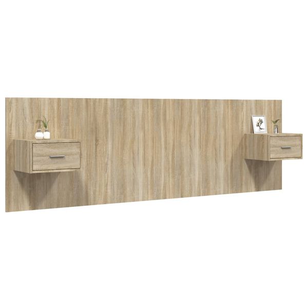 vidaXL Bed Headboard with Cabinets Sonoma Oak Engineered Wood