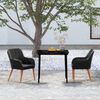vidaXL 3 Piece Garden Dining Set with Cushions Black